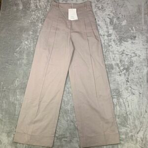 NWT & Other Stories Wide Leg Trousers Pants Pleated Khaki Sz 2 Stockholm Atelier